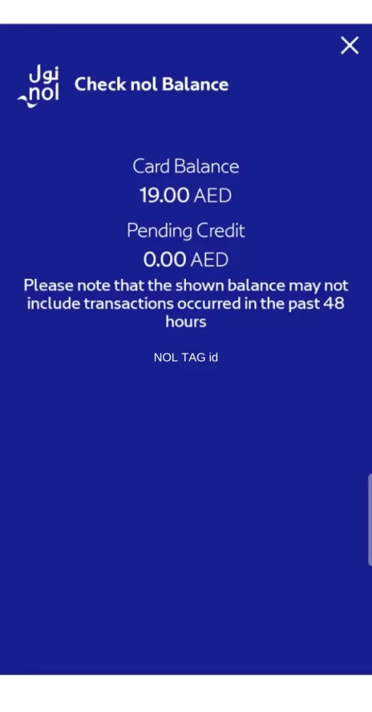 dubai nol card balance check app